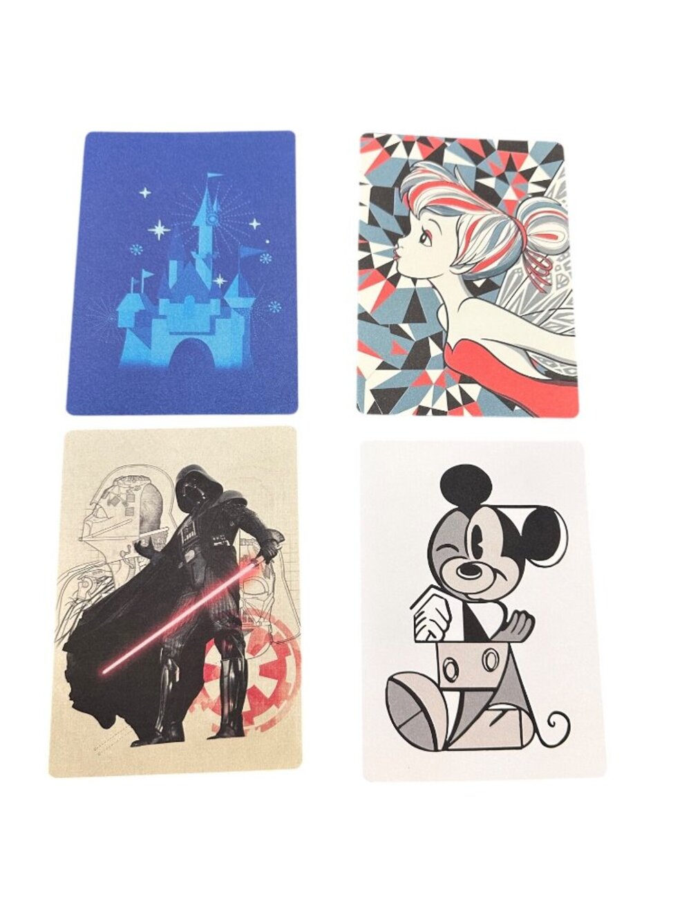 Disney Postcards Star Wars, Mickey, Tinker Bell, Castel 5 x 7 Lot of 4